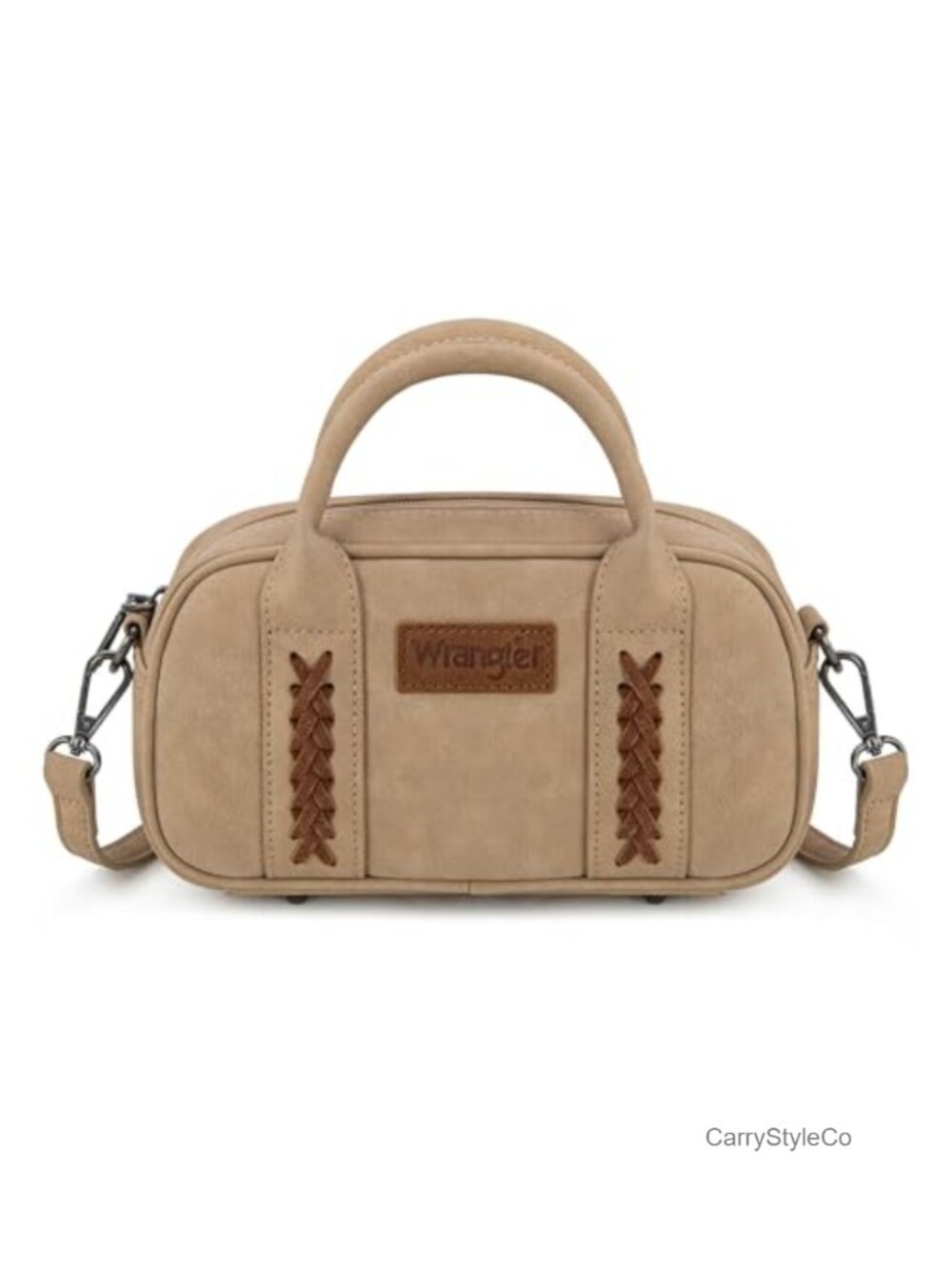 Wrangler Small Barrel Crossbody Bag Top Handle Purse Women Leather Satchel